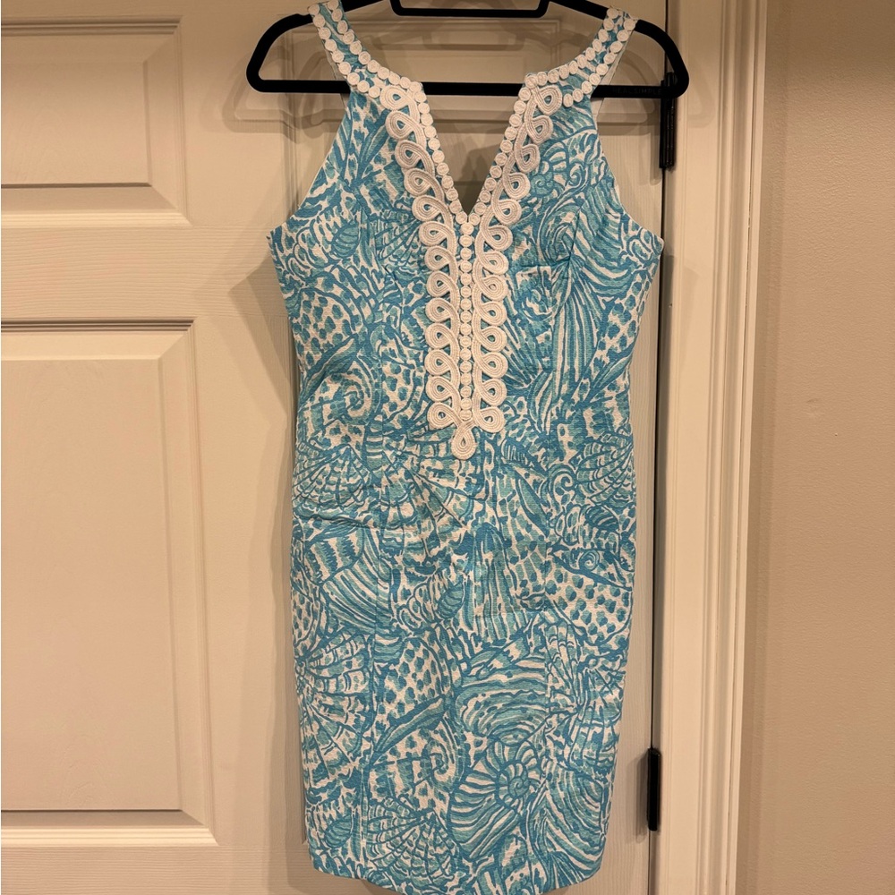 Lilly Pulitzer Turquoise and White Patterned Dress